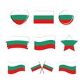 Bulgaria flag icon set vector isolated on a white background
