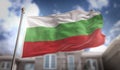 Bulgaria Flag 3D Rendering on Blue Sky Building Background