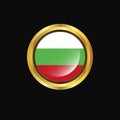 Bulgaria flag Golden button