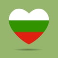 I love Bulgaria Bulgaria flag heart vector illustration isolated on white background