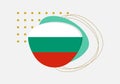 Bulgaria flag icon or badge. Bulgarian national emblem with abstract background and geometric shapes.