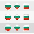 Bulgaria flag icons set, vector flag of Bulgaria