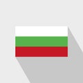 Bulgaria flag Long Shadow design vector