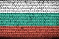 Bulgaria flag is painted onto an old brick wall Royalty Free Stock Photo