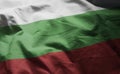 Bulgaria Flag Rumpled Close Up