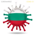 Bulgaria flag in virus shape