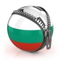 Bulgaria football nation - football in the unzipped bag with Bulgarian flag print