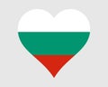 Bulgaria Heart Flag. Bulgarian Love Shape Country Nation National Flag. Republic of Bulgaria Banner Icon Sign Symbol. EPS Vector