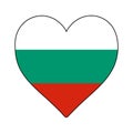 Bulgaria Heart Shape Flag. Love Bulgaria. Visit Bulgaria. Eastern Europe. Europe. European Union. Vector Illustration Graphic