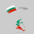 Bulgaria Independence Day. 22 September. Waving flag. Vector illustration. National Day March 3