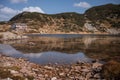 House on the shore of the lake. Bulgaria.