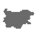 Bulgaria map from 3D black cubes isometric abstract concept, square pattern, angular geometric shape. Vector illustration
