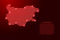 Bulgaria map from 3D red cubes isometric abstract concept, square pattern, angular geometric shape, for banner, poster. Vector