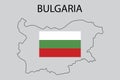 Bulgaria map flag, great design for any purposes. Europe map vector. Silhouette map. Vector illustration. Stock image.