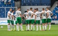 Bulgaria national football team players huddling before international friendly Russia vs Bulgaria 1-0