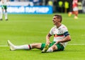 Bulgaria national football team winger Kiril Despodov sitting on the pitch during international friendly Russia vs Bulgaria 1-0