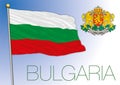 Bulgaria official national flag and coat of arms, European Union Royalty Free Stock Photo