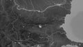 Bulgaria outlined. Grayscale Royalty Free Stock Photo