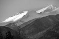 Bulgaria Pirin peaks mountain panorama, bw Royalty Free Stock Photo