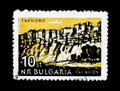 Bulgaria postage stamp shows Trnovo town valley, circa