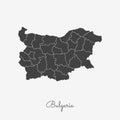 Bulgaria region map: grey outline on white.