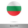 Bulgaria round icon with shadow