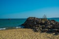 Bulgaria, Saint Vlas: Beautiful view of the sea. The landscape on the Sunny beach is a popular destination for tourists and