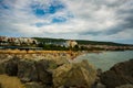 Bulgaria, Saint Vlas: View on bay of Sunny beach resort, Nessebar, Bulgaria