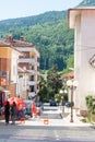 Bulgaria. Smolyan: house and mountains Royalty Free Stock Photo