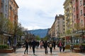 Bulgaria, Sofia, April 15, 2023: people in the Vitosha Boulevard