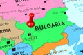 Bulgaria, Sofia - capital city, pinned on political map