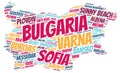 Bulgaria top travel destinations word cloud