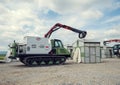 Bulgaria, Trapishte, MAY 7th, 2020: Welding tractor for automatic welding of pipes