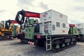 Bulgaria, Trapishte, MAY 7th, 2020: Welding tractor for automatic welding of pipes