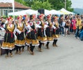 Bulgaria, village of Bulgarians. Female dance ensemble on Nestenar games