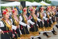 Bulgaria, village of Bulgarians. Female dance of roses on Nestenar games