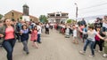 Bulgaria, village of Bulgarians. Grand dance and artists and spectators on Nestenar games