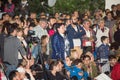 Bulgaria, village of Bulgarians. Spectators in anticipation of dancing on coals on Nestenar games