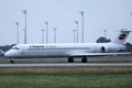 Bulgarian Air Charter jet doing taxi in airport, Munich Airport MUC