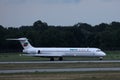 Bulgarian Air Charter jet doing taxi in airport, Munich Airport MUC