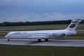 Bulgarian Air Charter jet doing taxi in airport, Munich Airport MUC