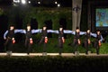 Bulgarian folkloric dancers at stage Royalty Free Stock Photo