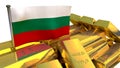 Bulgarian economy concept with gold bullion