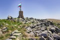 Bulgarian flag dancing on summit Ruy