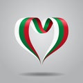 Bulgarian flag heart-shaped ribbon. Vector illustration.