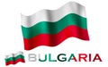 Bulgarian flag illustration with Bulgaria text and white space