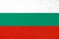 Bulgarian flag with red green white tricolor stripes.