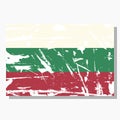 Bulgarian flag with scratches, vector flag of Bulgaria.