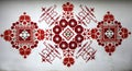 A Bulgarian folk motif is painted on the wall