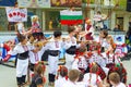 Folklore dance group performing on Varna city square Royalty Free Stock Photo